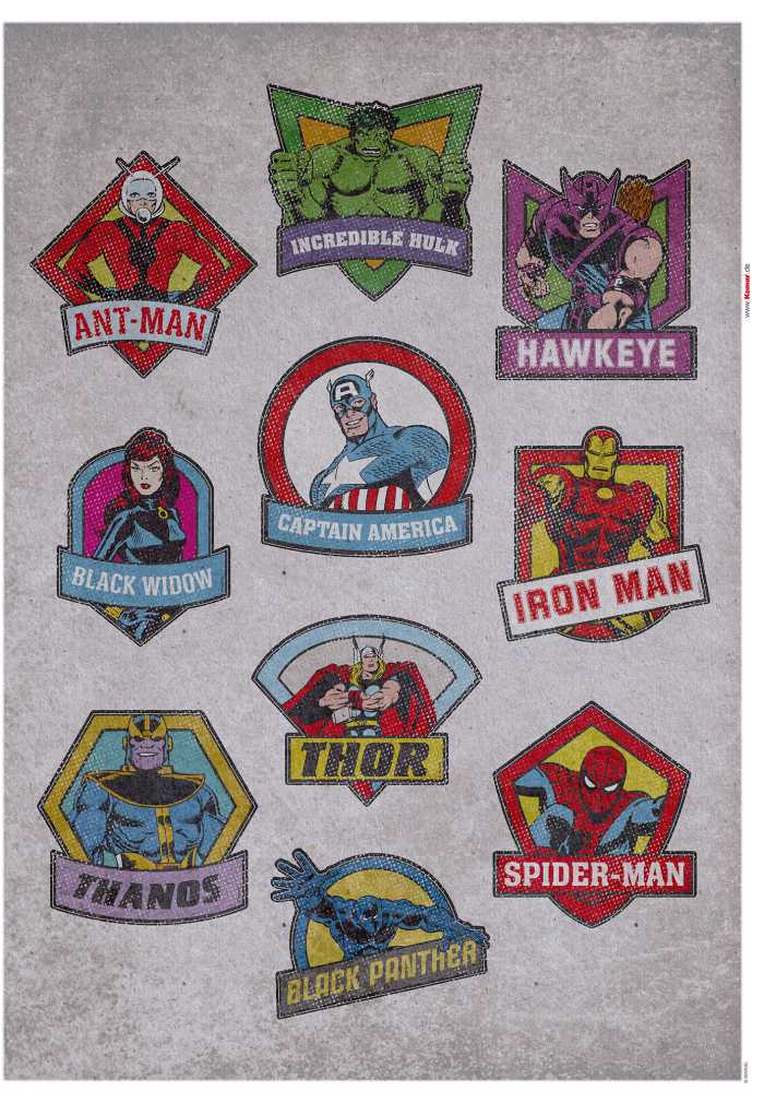 Sticker mural Avengers  Classic Badges