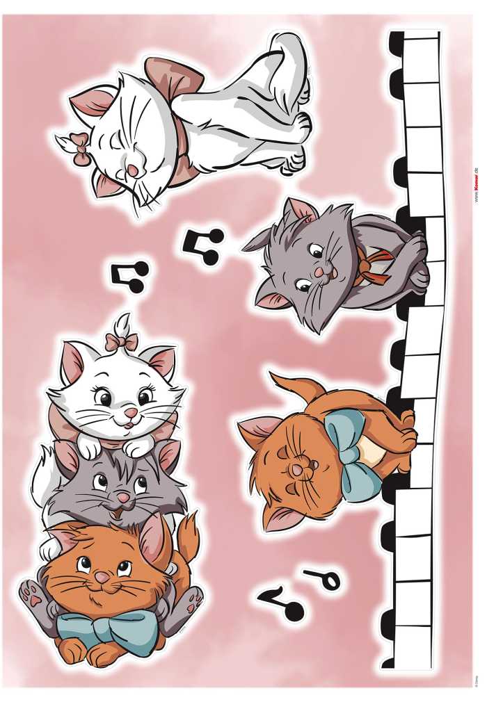 Sticker mural Aristocats Kittens