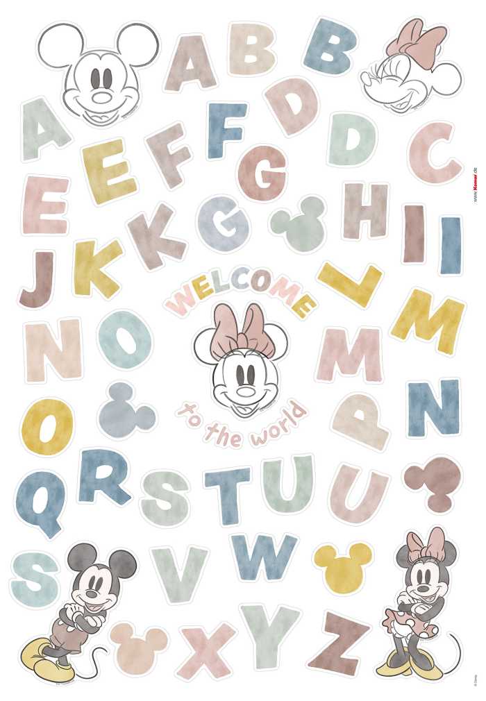 Sticker mural Mickey Alphabet