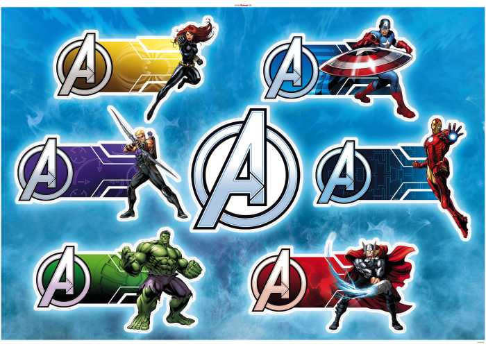 Sticker mural Avengers Plates