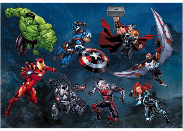 Sticker mural Avengers Action