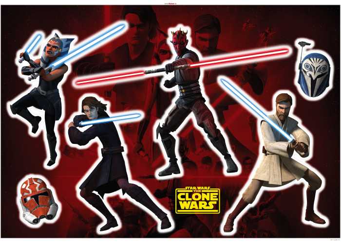Sticker mural Clone Wars Showdown