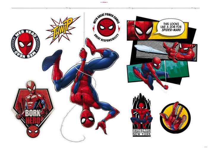 Sticker mural Spider-Man Web Head