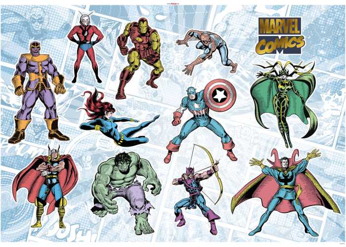 Sticker mural Marvel Comics Collection