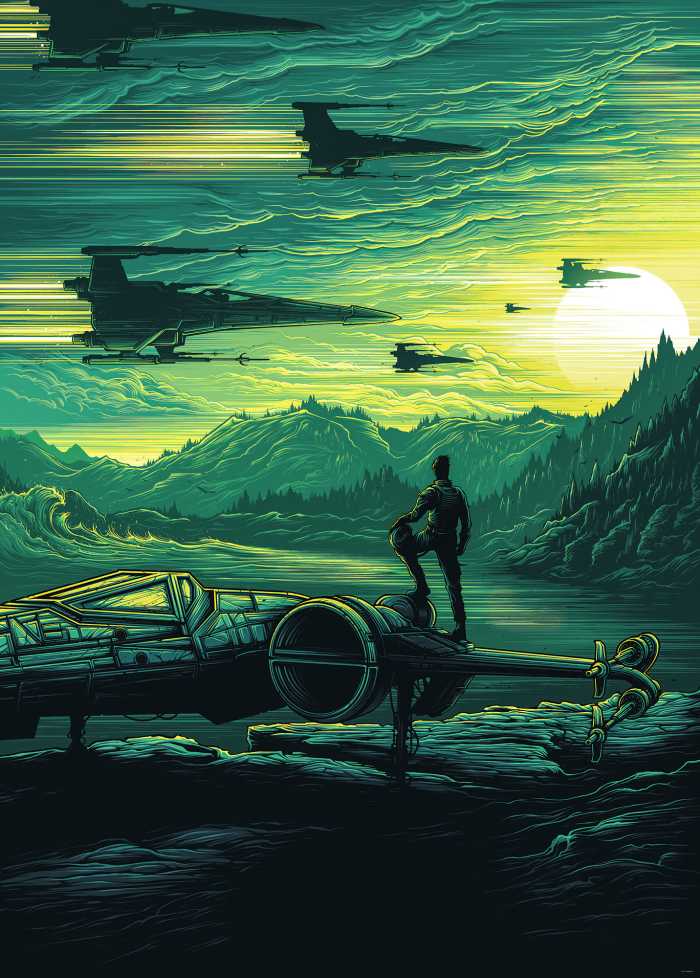 Poster XXL impression numérique Star Wars X-Wing Assault Takodana