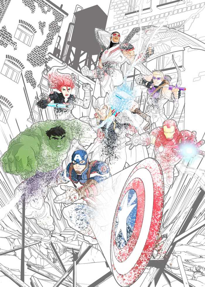 Poster XXL impression numérique Avengers Attack