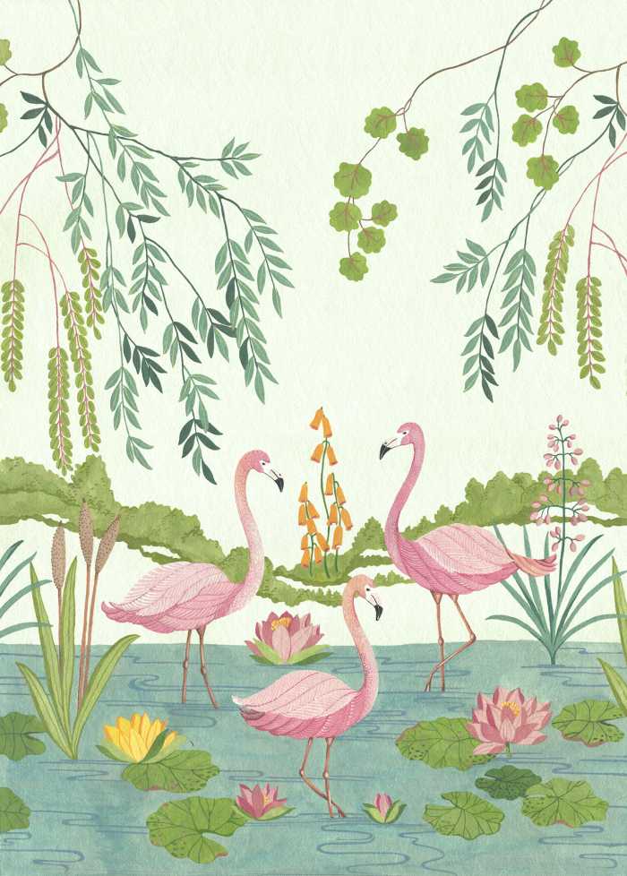 Poster XXL impression numérique Flamingo Vibes