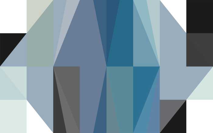 Poster XXL impression numérique Gem Stone Rhombus blue-black