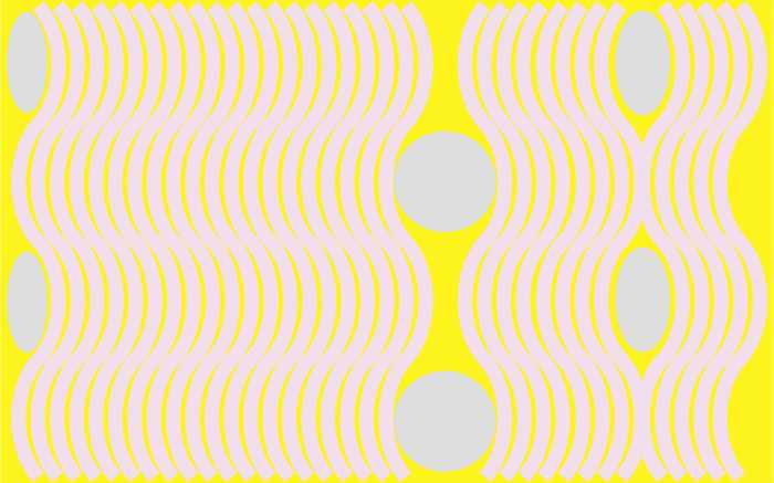 Poster XXL impression numérique Wave yellow-rosegrey
