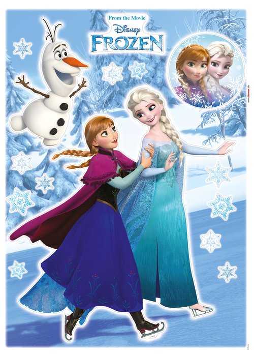 Stickers muraux feuille adhésive Anna und Elsa