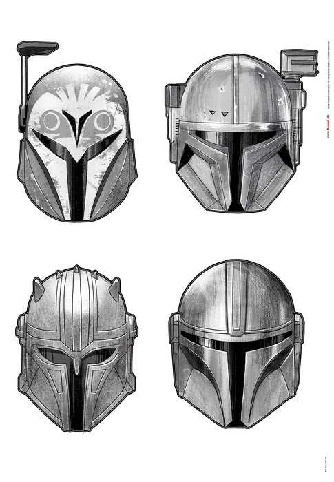  Star Wars The Mandalorian Helmets