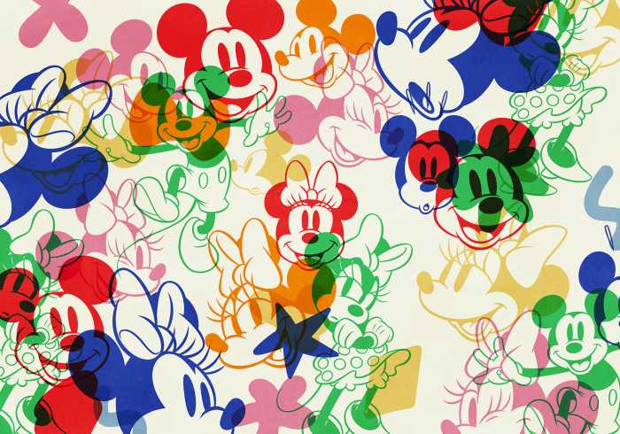 Photo murale intissé impression numérique Mickey & Minnie Mixture