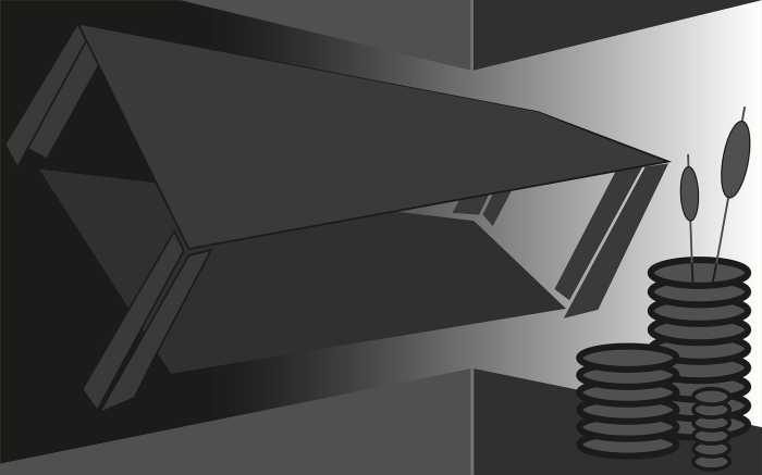 Photo murale intissé impression numérique Perspective Table black-grey-grey