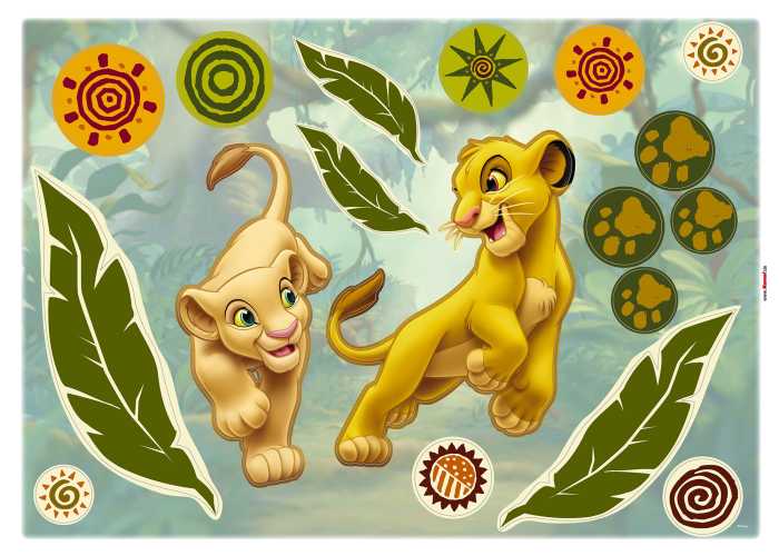 Sticker mural Simba and Nala