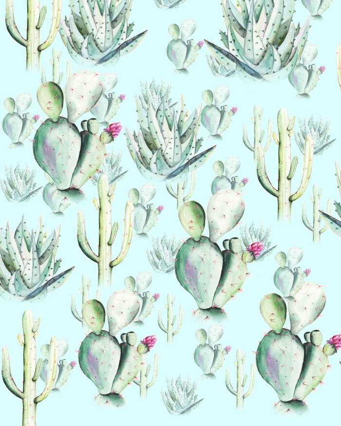 Photo murale intissé impression numérique Cactus Blue