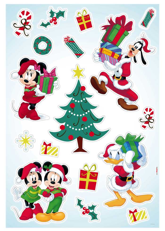 Sticker mural Mickey Christmas Presents