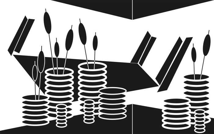Photo murale intissé impression numérique Perspektive Vases black-white