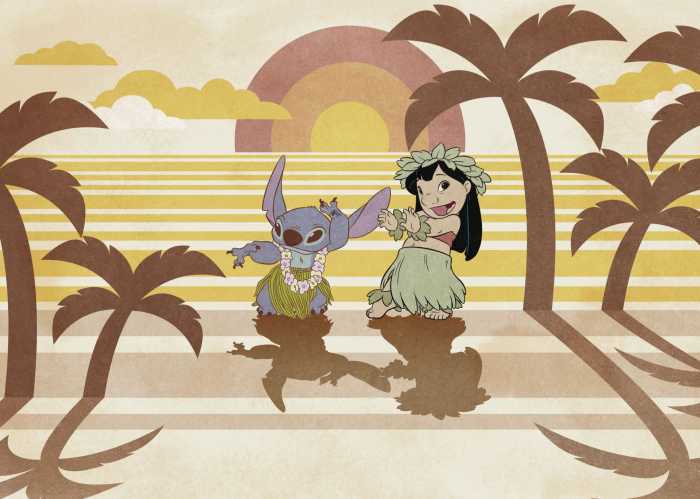 Photo murale intissé impression numérique Disney Lilo and Stitch Hula Harmony