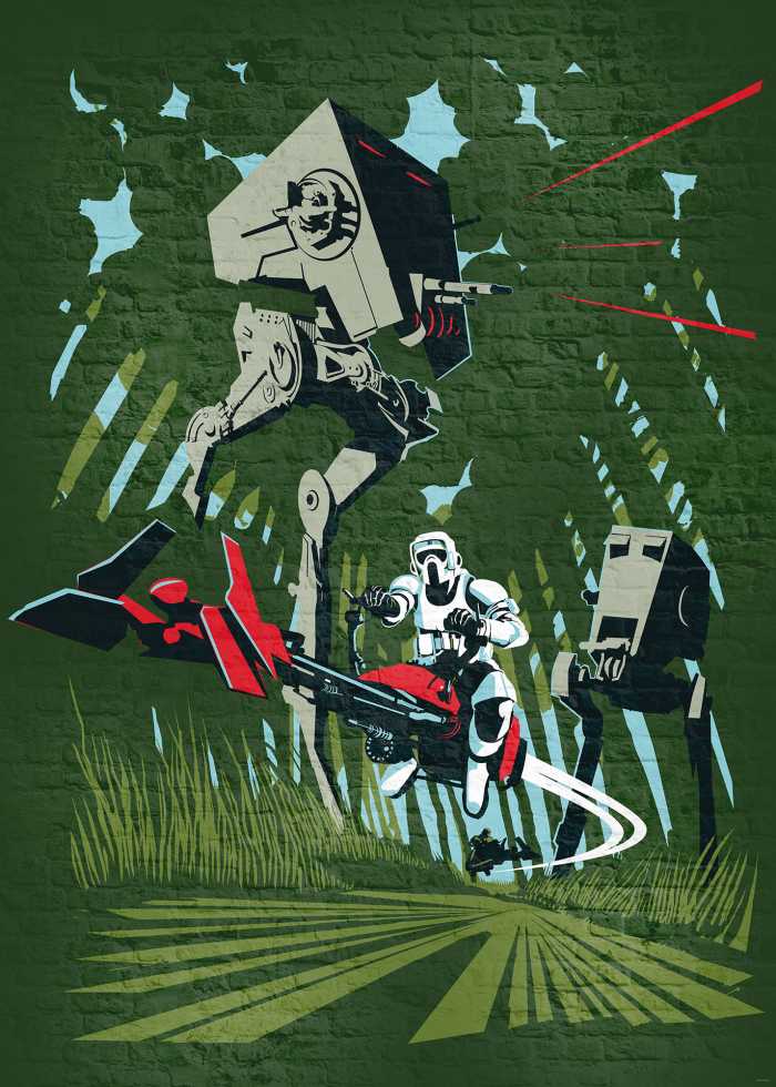 Photo murale intissé impression numérique Star Wars Classic Concrete Endor
