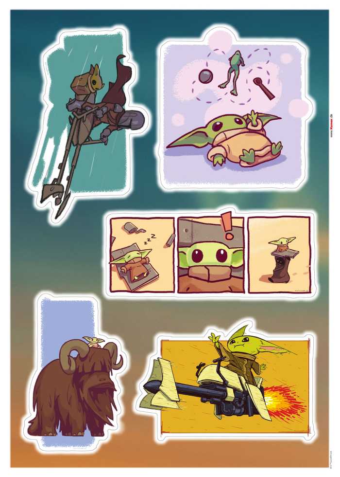 Sticker mural Mandalorian Funny Grogu