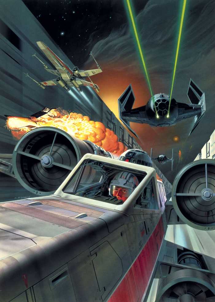 Photo murale intissé impression numérique Star Wars Classic Death Star Trench Run