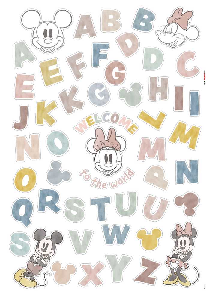 Sticker mural Mickey Alphabet