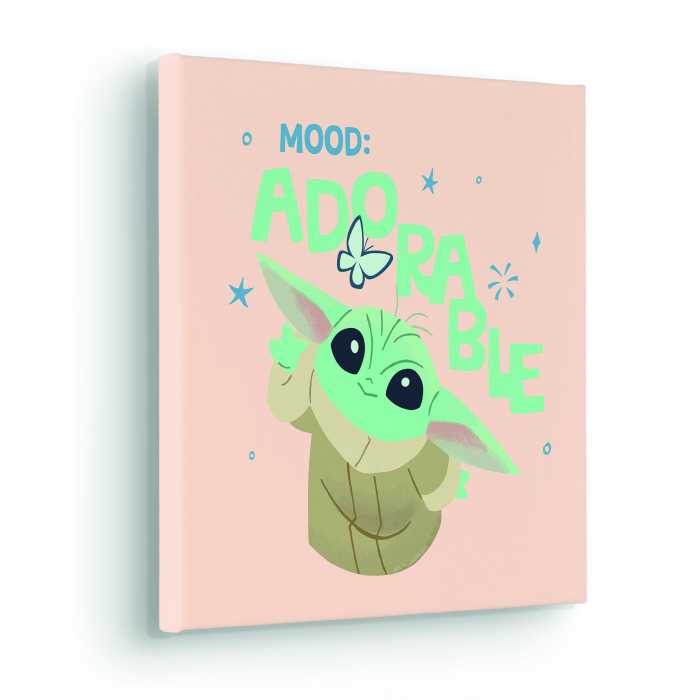 Tableau intissé The Mandalorian - Little Grogu Adorable