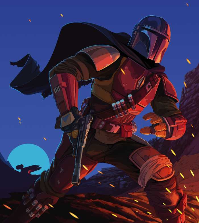 Photo murale intissé impression numérique Star Wars The Mandalorian Big Ambush