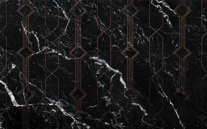 Photo murale intissé impression numérique Marble Black