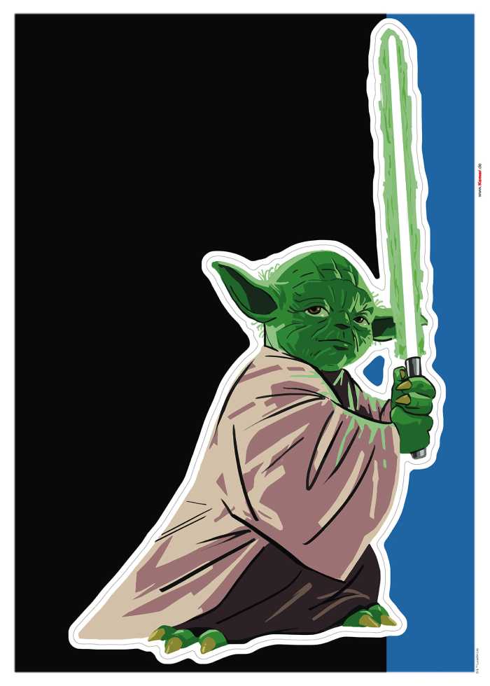 Sticker mural Star Wars Yoda training Session