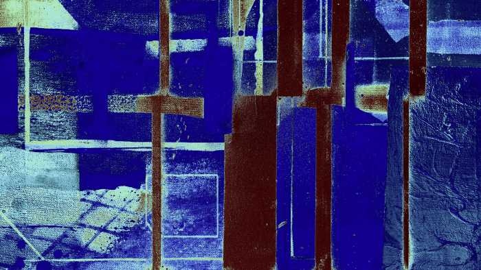 Photo murale intissé impression numérique Cuboids Linedup blue-mocca
