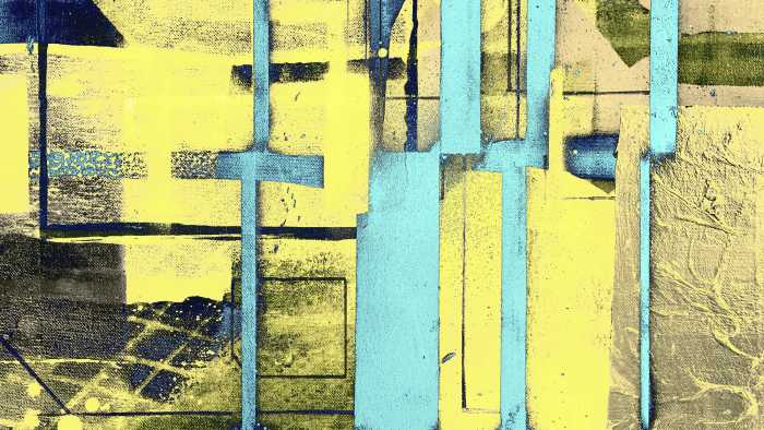 Photo murale intissé impression numérique Cuboids Linedup yellow-ice
