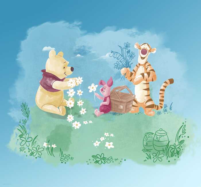 Photo murale intissé impression numérique Winnie the Pooh Picnic