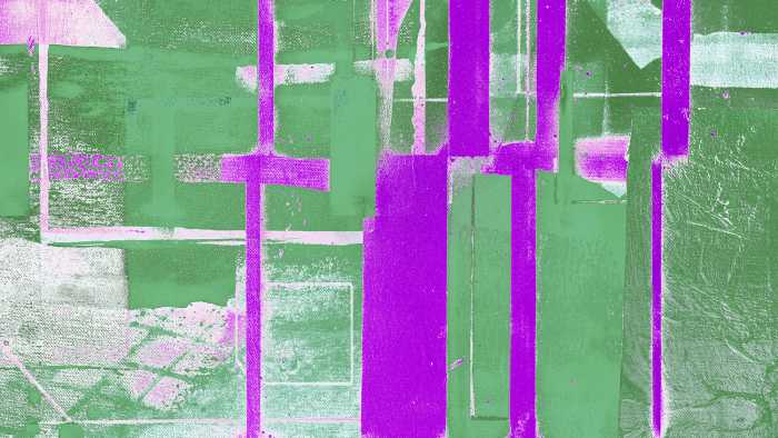 Photo murale intissé impression numérique Cuboids Linedup green-violett