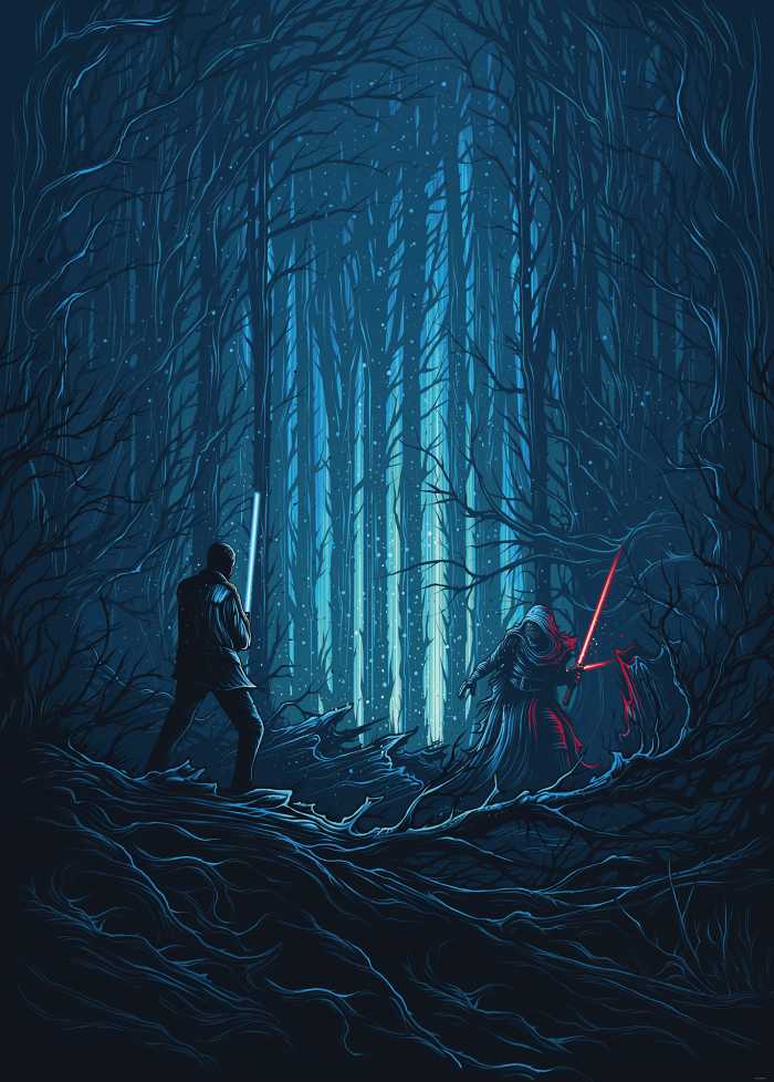 Photo murale intissé impression numérique Star Wars Wood Fight