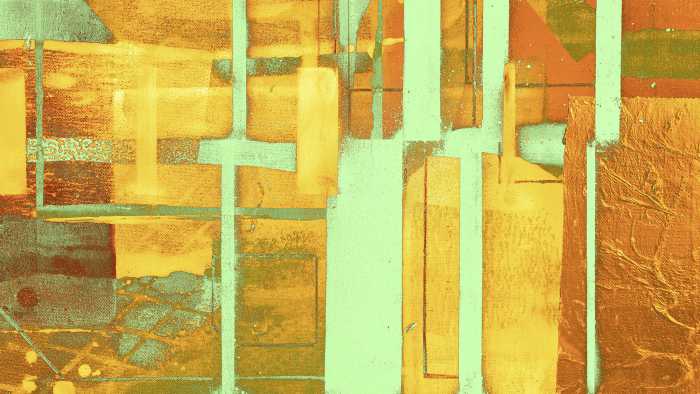 Photo murale intissé impression numérique Cuboids Linedup orange-mint