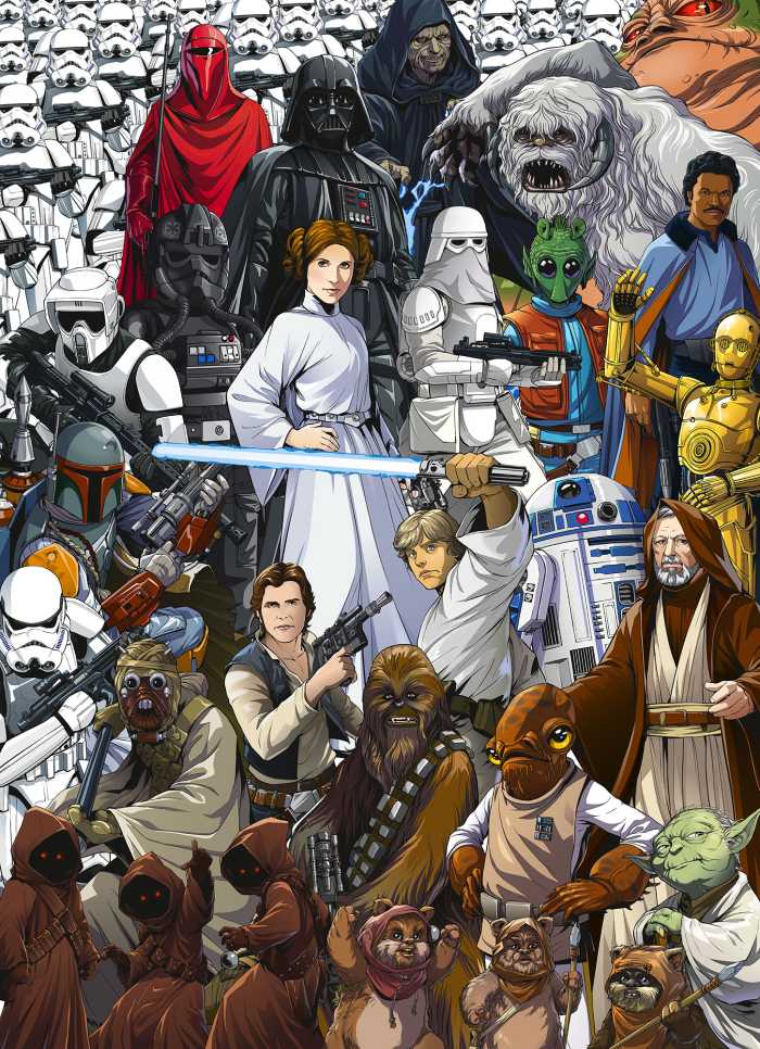 Photo murale Star Wars Classic Cartoon Collage