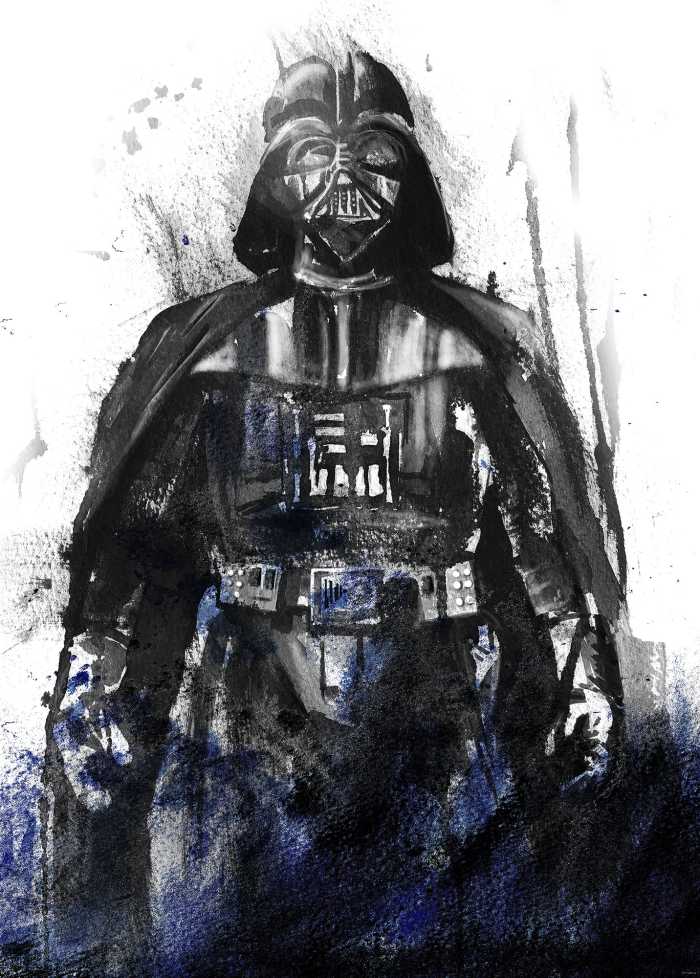 Photo murale intissé impression numérique Star Wars Watercolor Vader