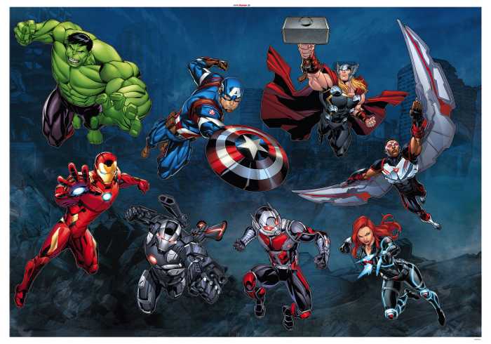 Sticker mural Avengers Action