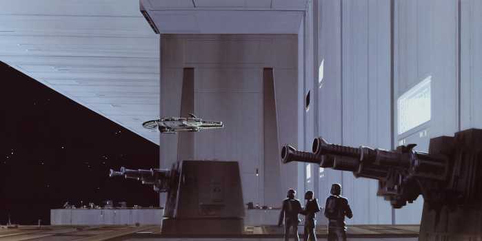 Photo murale intissé impression numérique Star Wars Classic RMQ Death Star Hangar