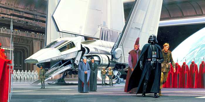 Photo murale intissé impression numérique Star Wars Classic RMQ Death Star Shuttle Dock