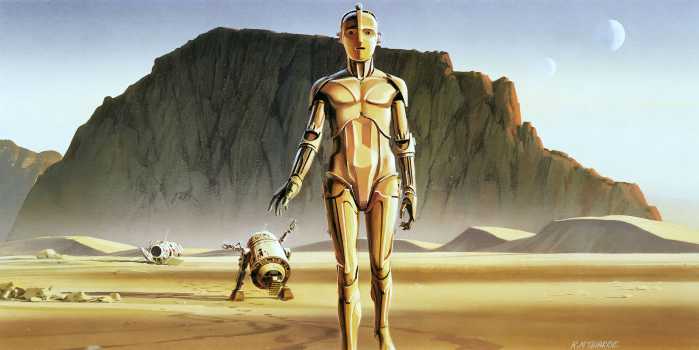 Photo murale intissé impression numérique Star Wars Classic RMQ Droids