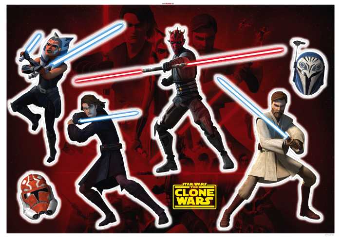 Sticker mural Clone Wars Showdown