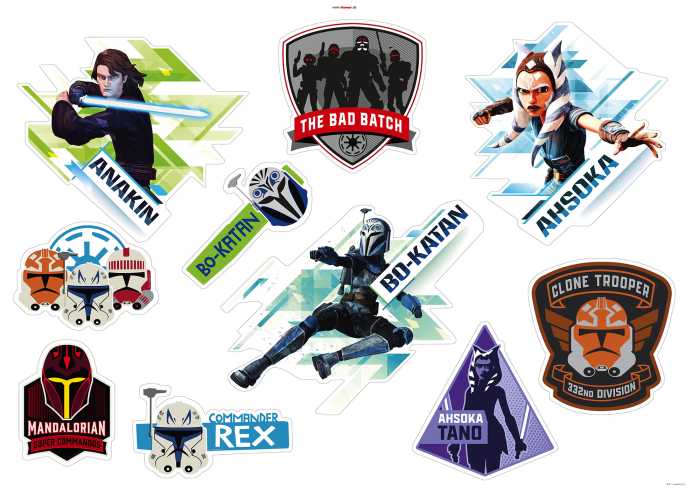 Sticker mural Clone Wars Badges
