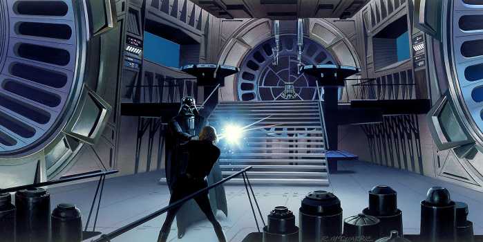 Photo murale intissé impression numérique Star Wars Classic RMQ Duell Throneroom