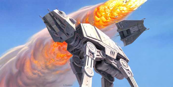 Photo murale intissé impression numérique Star Wars Classic RMQ Hoth Battle AT-AT
