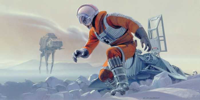 Photo murale intissé impression numérique Star Wars Classic RMQ Hoth Battle Pilot