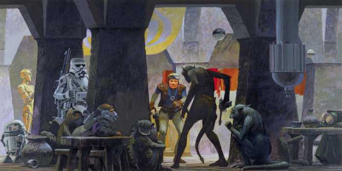 Photo murale intissé impression numérique Star Wars Classic RMQ Mos Eisley Streets