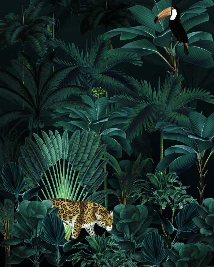 Photo murale intissé impression numérique Jungle Night