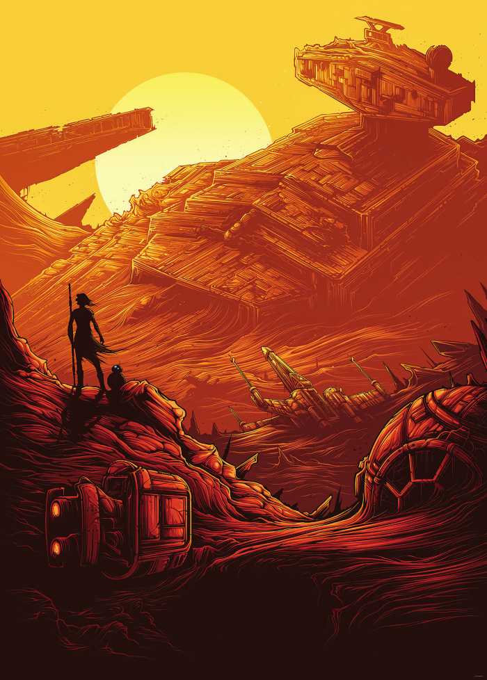 Photo murale intissé impression numérique Star Wars Jakku Star Destroyer